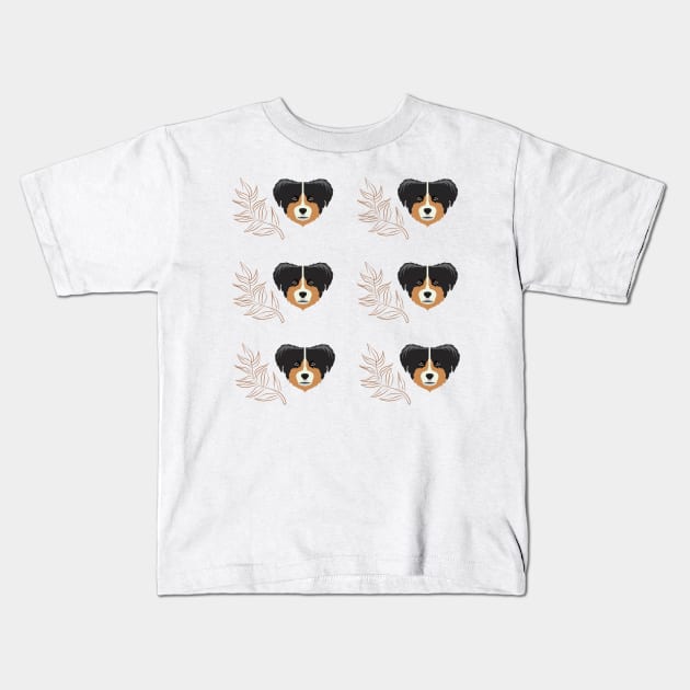 Australian shepherd dog cute pattern Kids T-Shirt by Maful